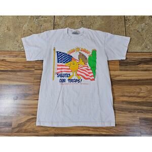 90s Sun drop Support Our Troops WhiteT-Shirt Sz M